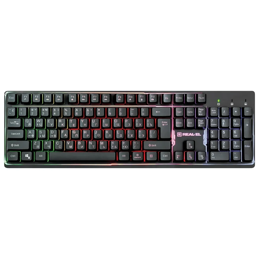 Клавиатура REAL-EL Comfort 7011 Backlit Black USB, EL123100043 UA