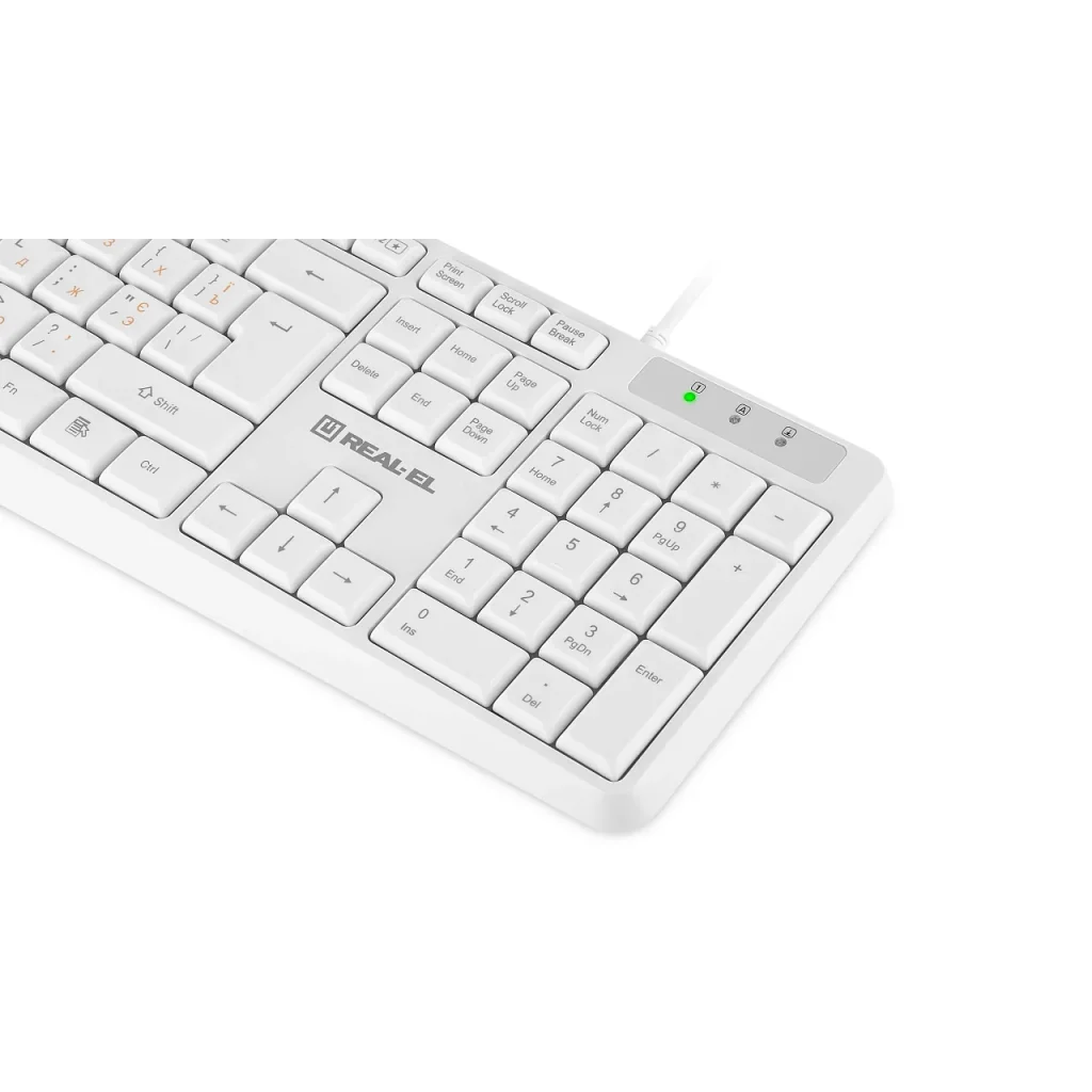 Клавіатура REAL-EL RK-513 White, EL123100047 UA