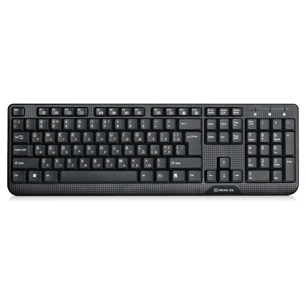 Клавіатура REAL-EL Standard 500 Black USB, EL123100010 UA