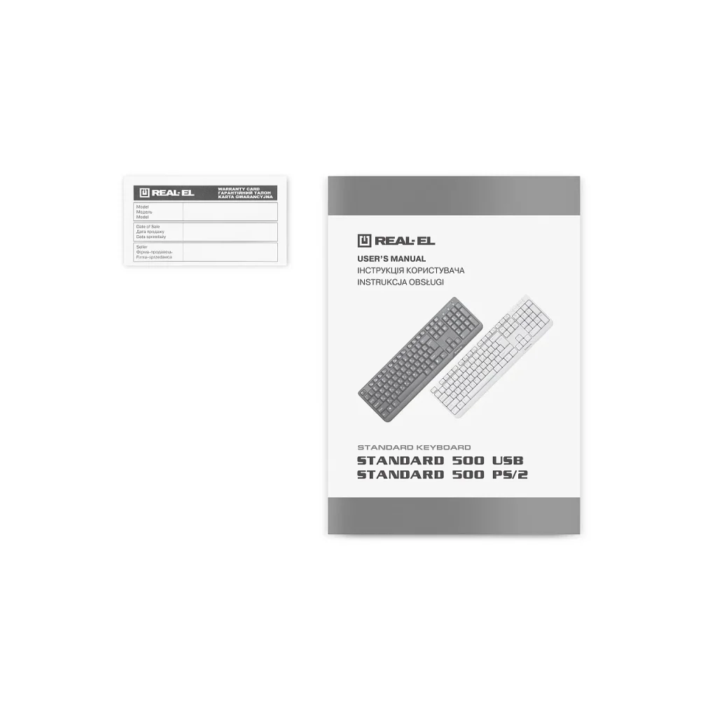 Клавіатура REAL-EL Standard 500 Black USB, EL123100010 UA