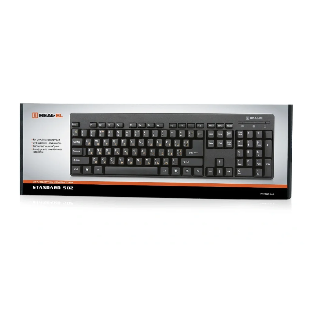 Клавиатура REAL-EL Standard 502 USB Black USB, EL123100023 UA