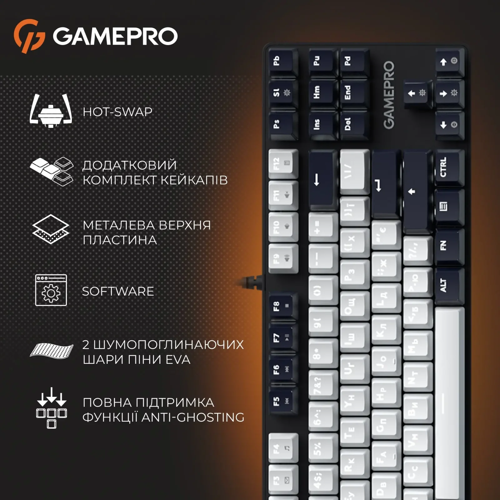 Клавіатура GamePro Genesis Metallic Black MK110B UA