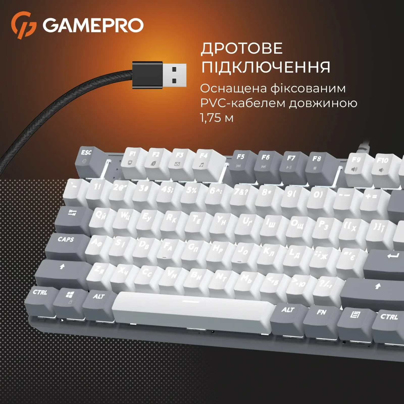 Клавіатура GamePro Genesis Metallic MK110G Outemu Red Swithes USB Gray UA