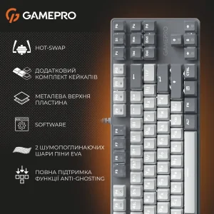 Клавіатура GamePro Genesis Metallic MK110G Outemu Red Swithes USB Gray UA