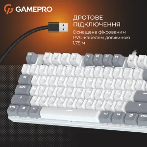 Клавіатура GamePro Genesis Metallic MK110W Outemu Red Swithes USB White UA