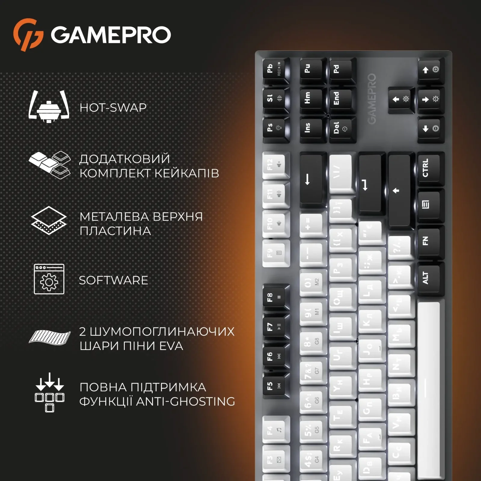 Клавіатура GamePro Genesis Joker MK124G Outemu Red Swithes USB Gray UA