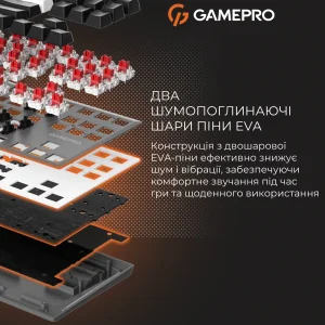 Клавиатура беспроводная GamePro Genesis Joker Pro MK124G Pro Gray UA