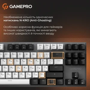 Клавиатура беспроводная GamePro Genesis Joker Pro MK124G Pro Gray UA