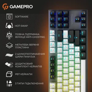 Клавиатура беспроводная GamePro Genesis Joker Pro MK124G Pro Gray UA
