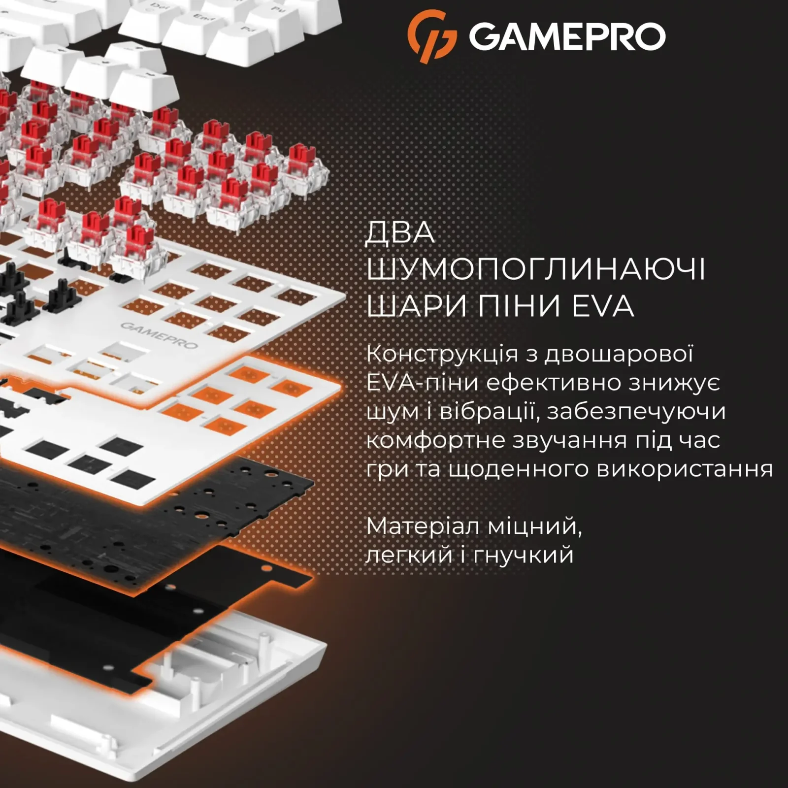 Клавіатура GamePro Genesis Joker MK124W Outemu Red Swithes USB White UA