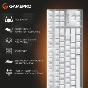 Клавіатура GamePro Genesis Joker MK124W Outemu Red Swithes USB White UA