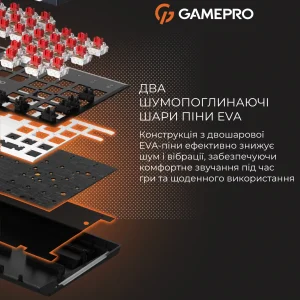 Клавіатура GamePro Genesis Metallic MK144B Outemu Red Swithes USB Black UA