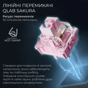 Клавиатура беспроводная GamePro Asgard Valhalla QLAB Sakura Switch Black (MK160-B-QS-PRO) UA