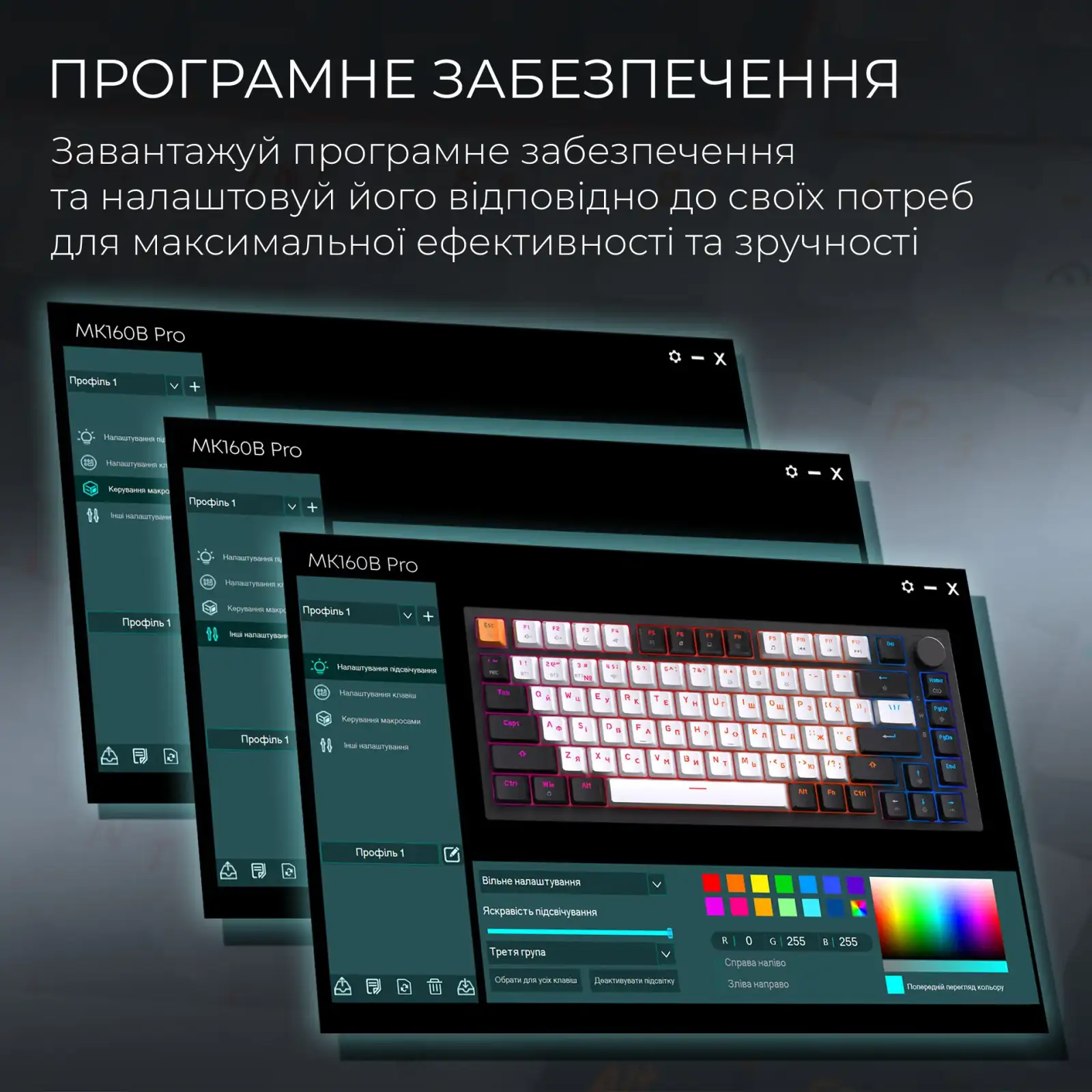 Клавиатура беспроводная GamePro Asgard Valhalla QLAB Sakura Switch Black (MK160-B-QS-PRO) UA