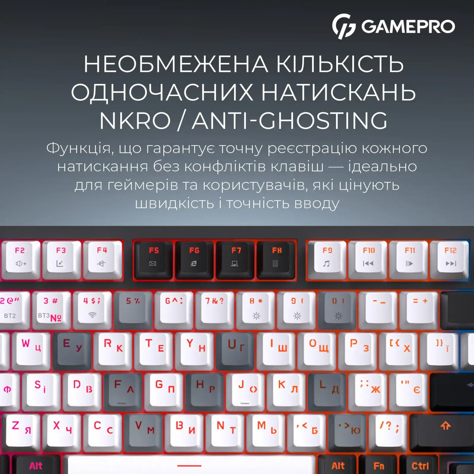 Клавиатура беспроводная GamePro Asgard Valhalla QLAB Sakura Switch Black (MK160-B-QS-PRO) UA