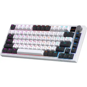 Клавіатура бездротова GamePro Asgard Valhalla QLAB Sakura Switch White With Display (MK160-W-D-QS-PRO) UA