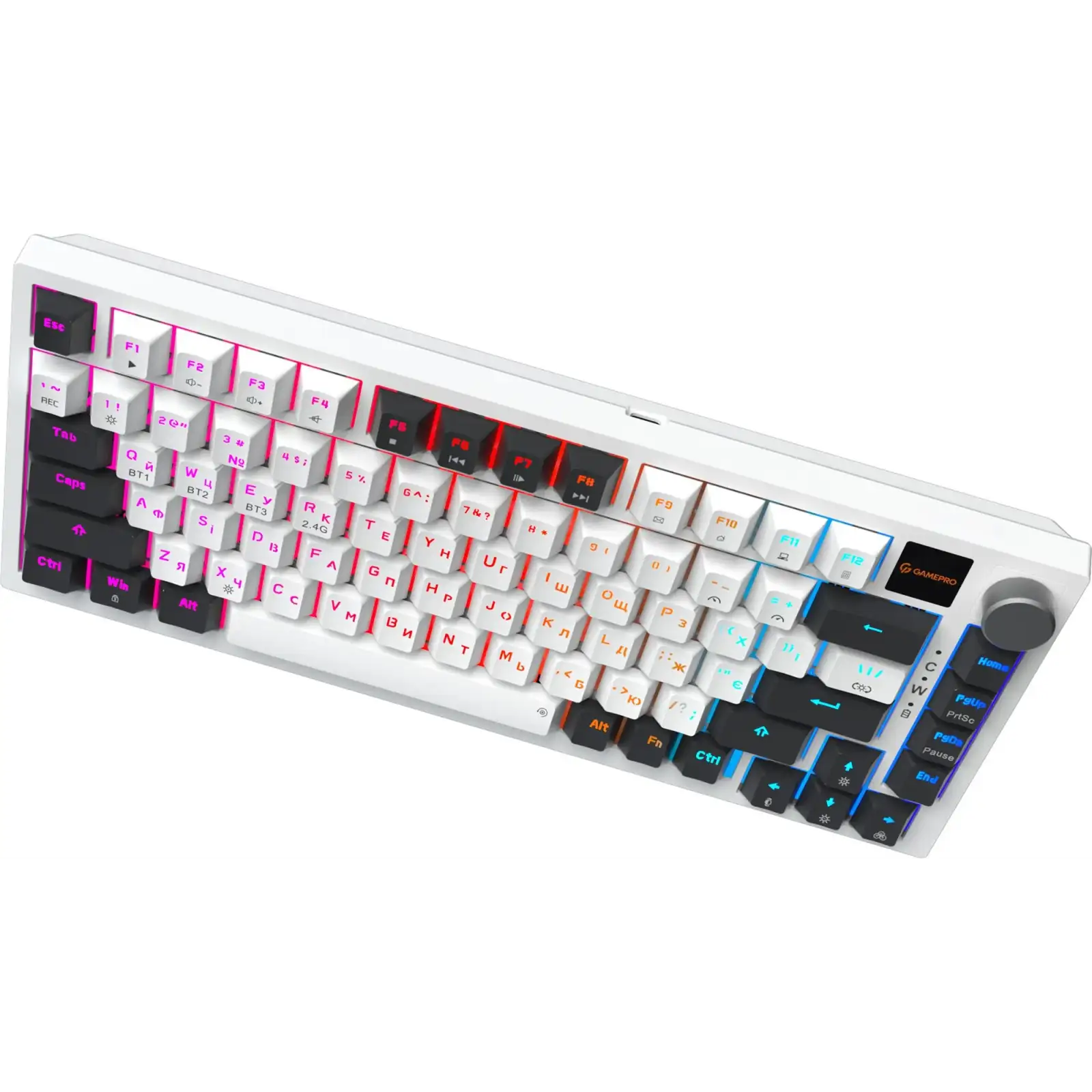 Клавіатура бездротова GamePro Asgard Valhalla QLAB Sakura Switch White With Display (MK160-W-D-QS-PRO) UA