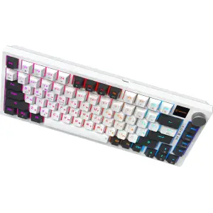 Клавіатура бездротова GamePro Asgard Valhalla QLAB Sakura Switch White With Display (MK160-W-D-QS-PRO) UA