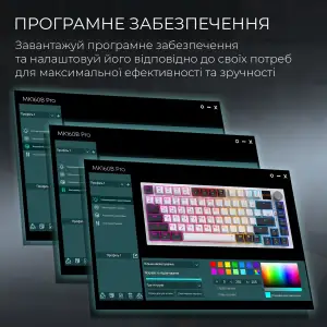 Клавіатура бездротова GamePro Asgard Valhalla QLAB Sakura Switch White With Display (MK160-W-D-QS-PRO) UA