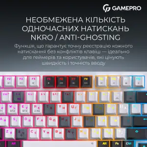 Клавіатура бездротова GamePro Asgard Valhalla QLAB Sakura Switch White With Display (MK160-W-D-QS-PRO) UA