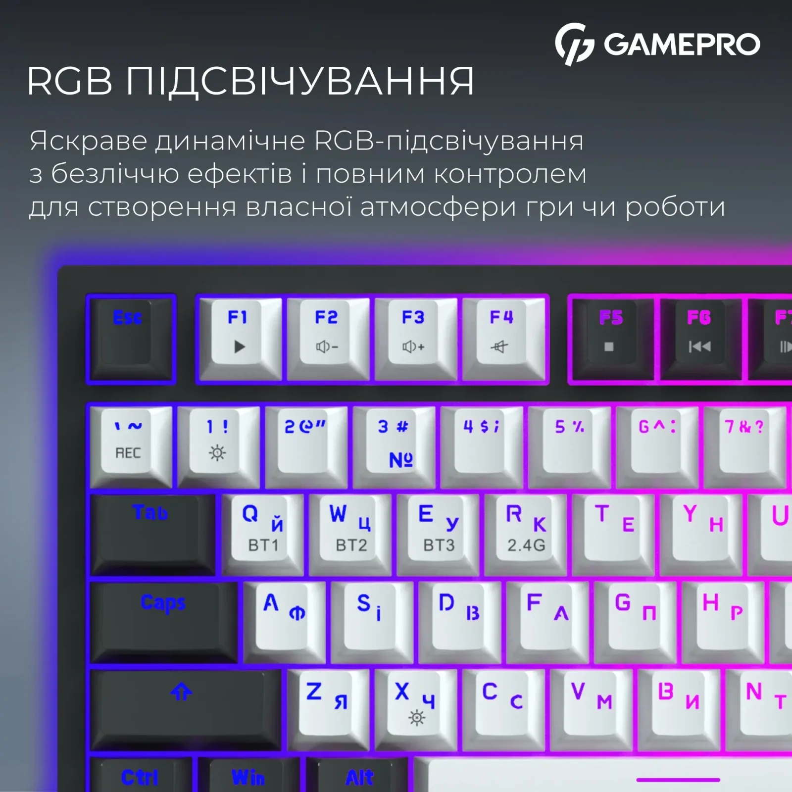 Клавиатура беспроводная GamePro Asgard Valhalla Pro White (MK160W-D-Pro) UA