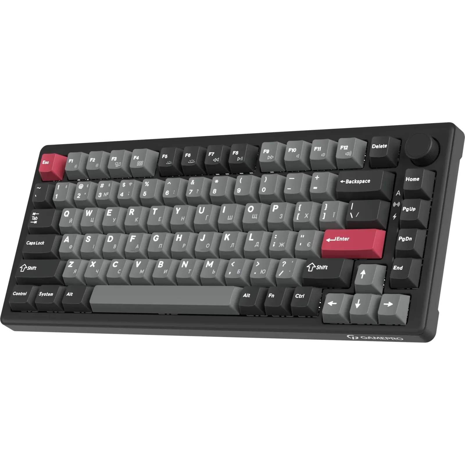 Клавіатура бездротова GamePro Asgard Yord Keychron Super Red Switch Black (MK266BK) UA