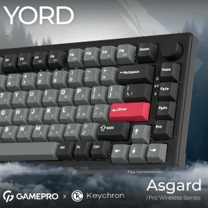 Клавіатура бездротова GamePro Asgard Yord Keychron Super Red Switch Black (MK266BK) UA