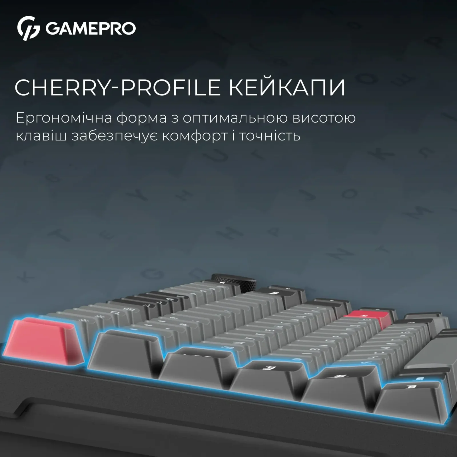 Клавіатура бездротова GamePro Asgard Yord Keychron Super Red Switch Black (MK266BK) UA