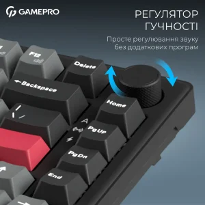 Клавіатура бездротова GamePro Asgard Yord Keychron Super Red Switch Black (MK266BK) UA