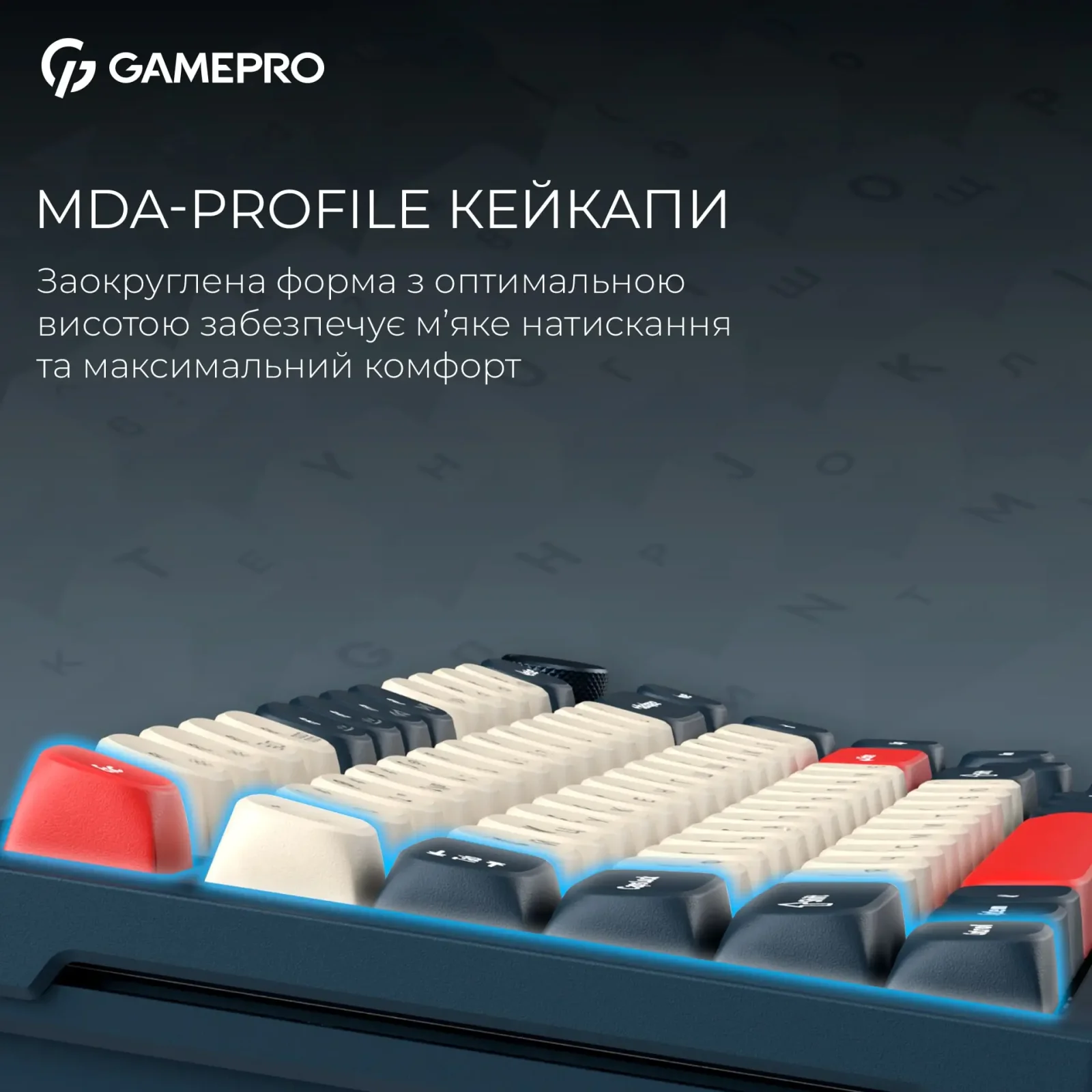 Клавіатура бездротова GamePro Asgard Yord Keychron Super Red Switch Blue (MK266BL) UA