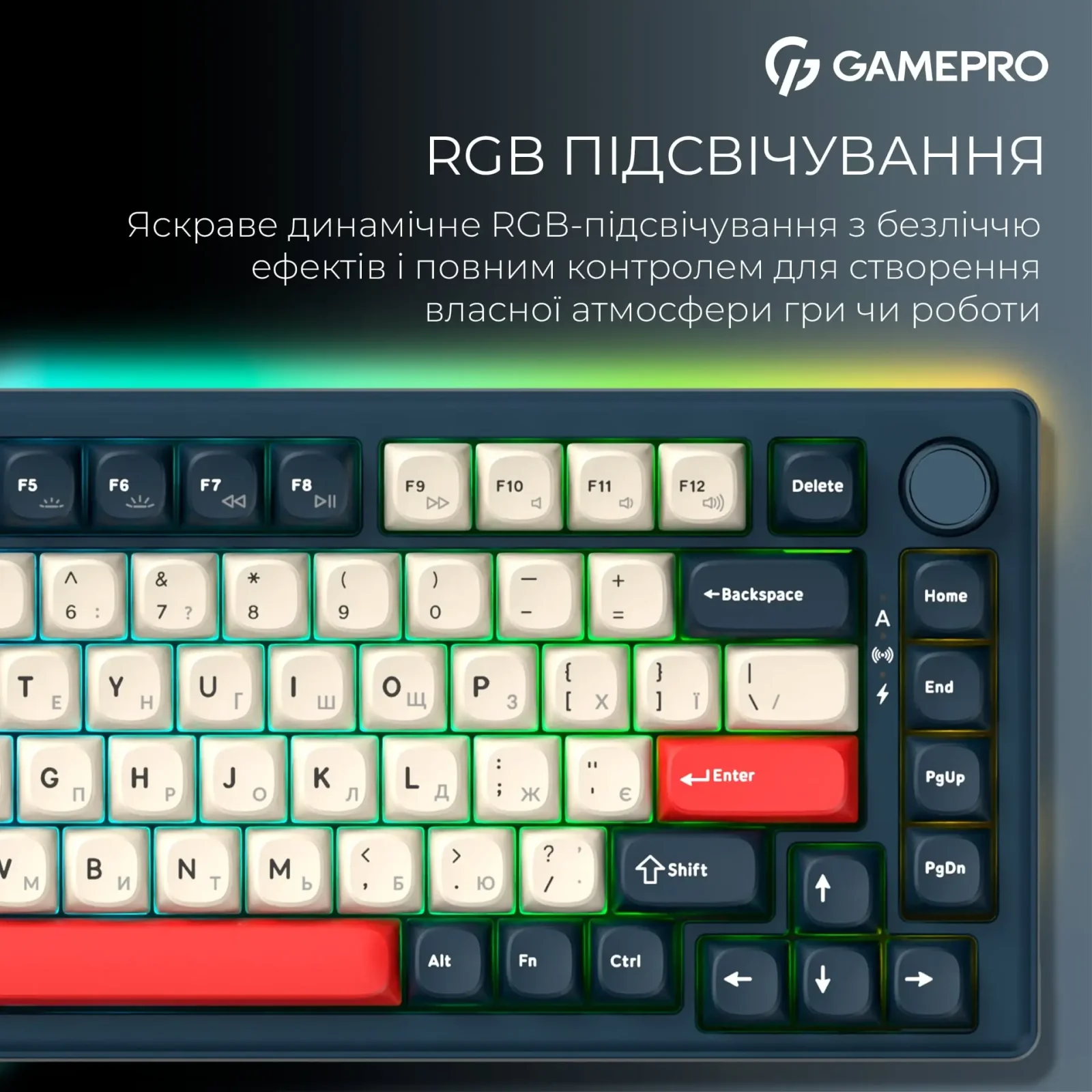 Клавіатура бездротова GamePro Asgard Yord Keychron Super Red Switch Blue (MK266BL) UA