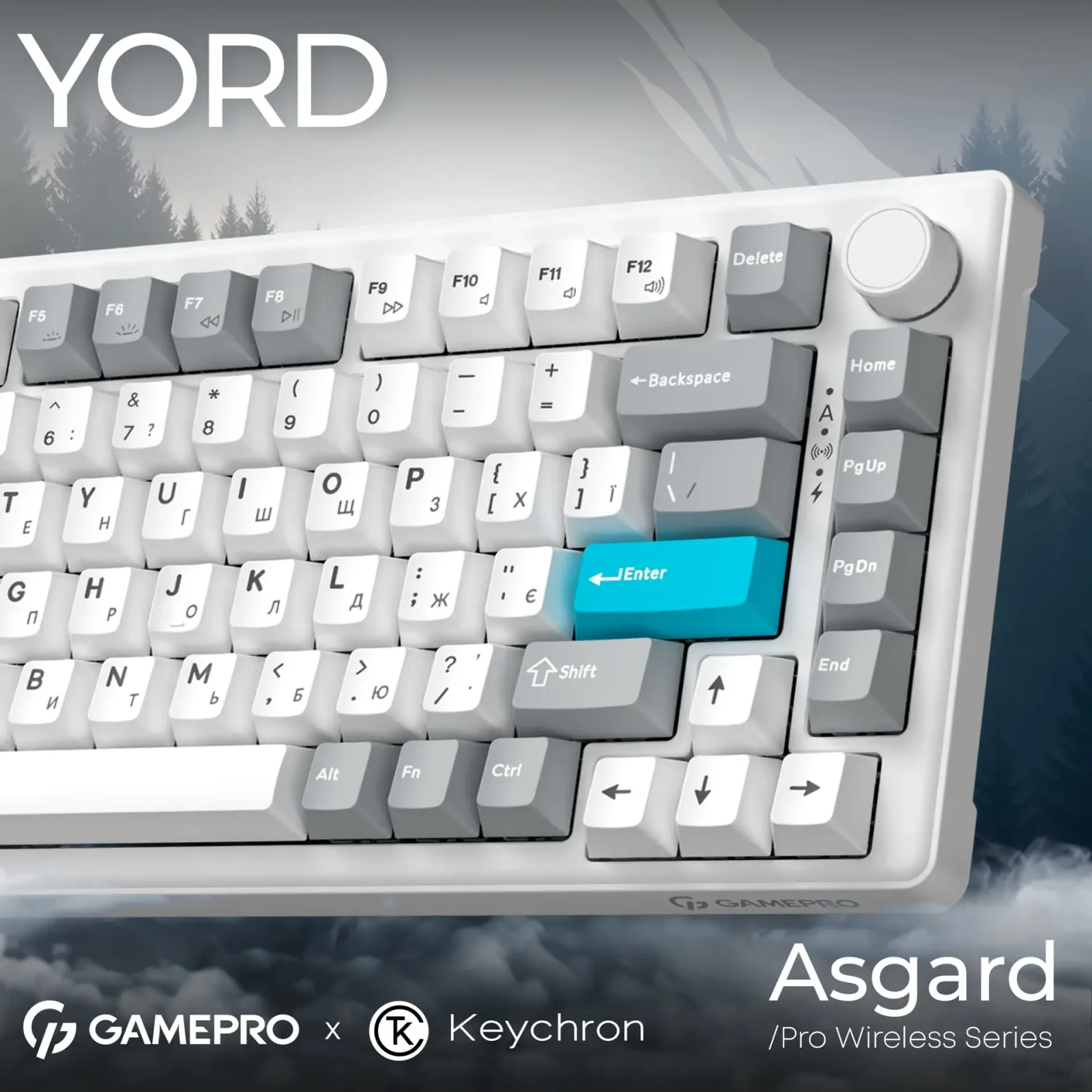 Клавиатура беспроводная GamePro Asgard Yord Keychron Super Red Switch White (MK266WH) UA