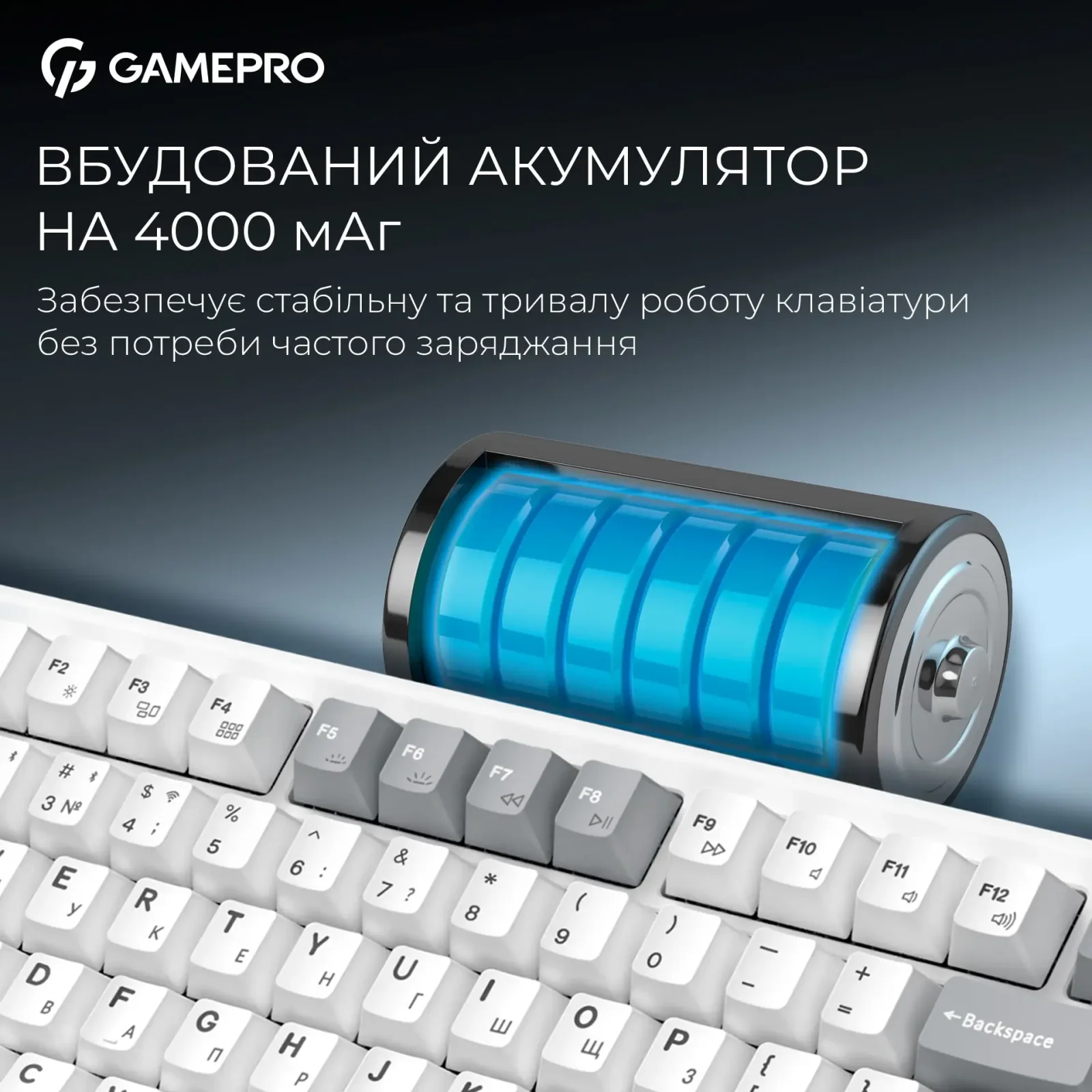 Клавиатура беспроводная GamePro Asgard Yord Keychron Super Red Switch White (MK266WH) UA