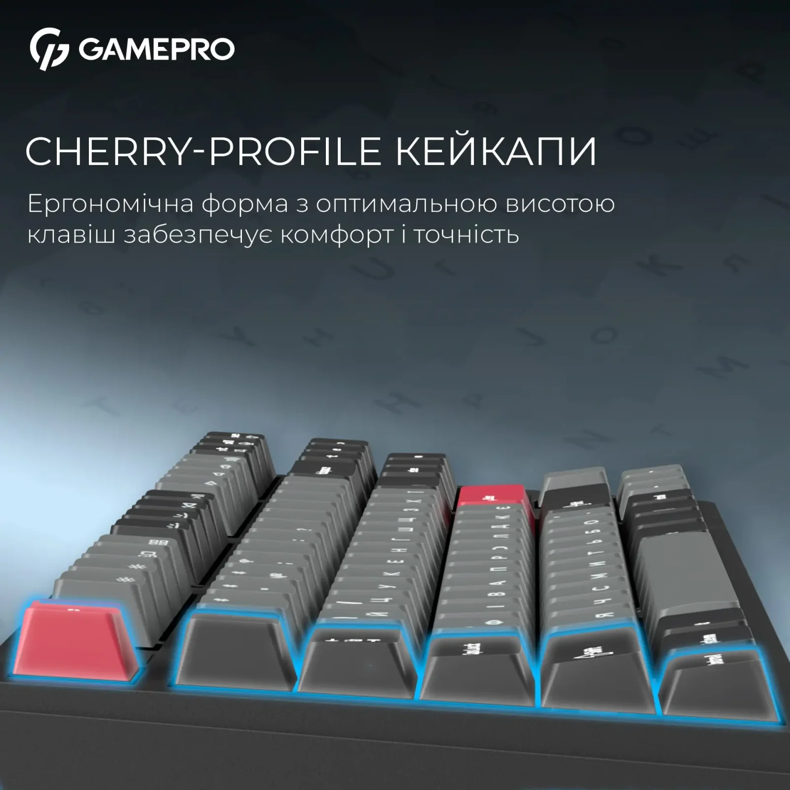 Клавіатура бездротова GamePro Asgard Ragnar Keychron Super Red Switch Black (MK285BK) UA