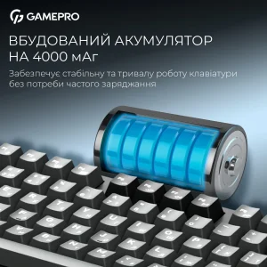 Клавіатура бездротова GamePro Asgard Ragnar Keychron Super Red Switch Black (MK285BK) UA
