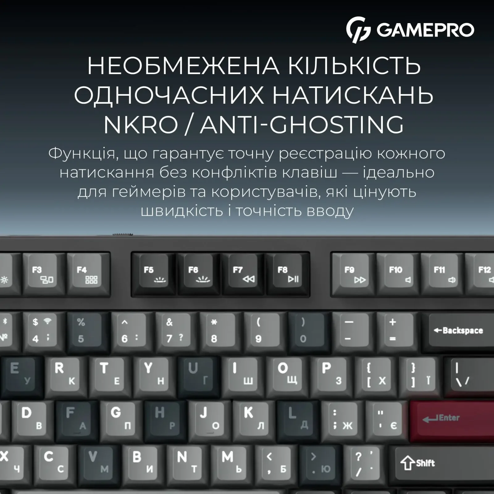 Клавіатура бездротова GamePro Asgard Ragnar Keychron Super Red Switch Black (MK285BK) UA