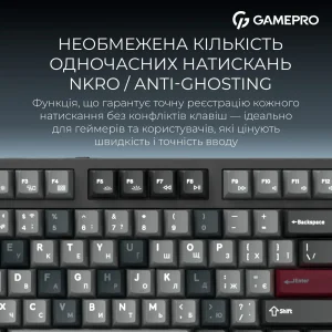 Клавіатура бездротова GamePro Asgard Ragnar Keychron Super Red Switch Black (MK285BK) UA