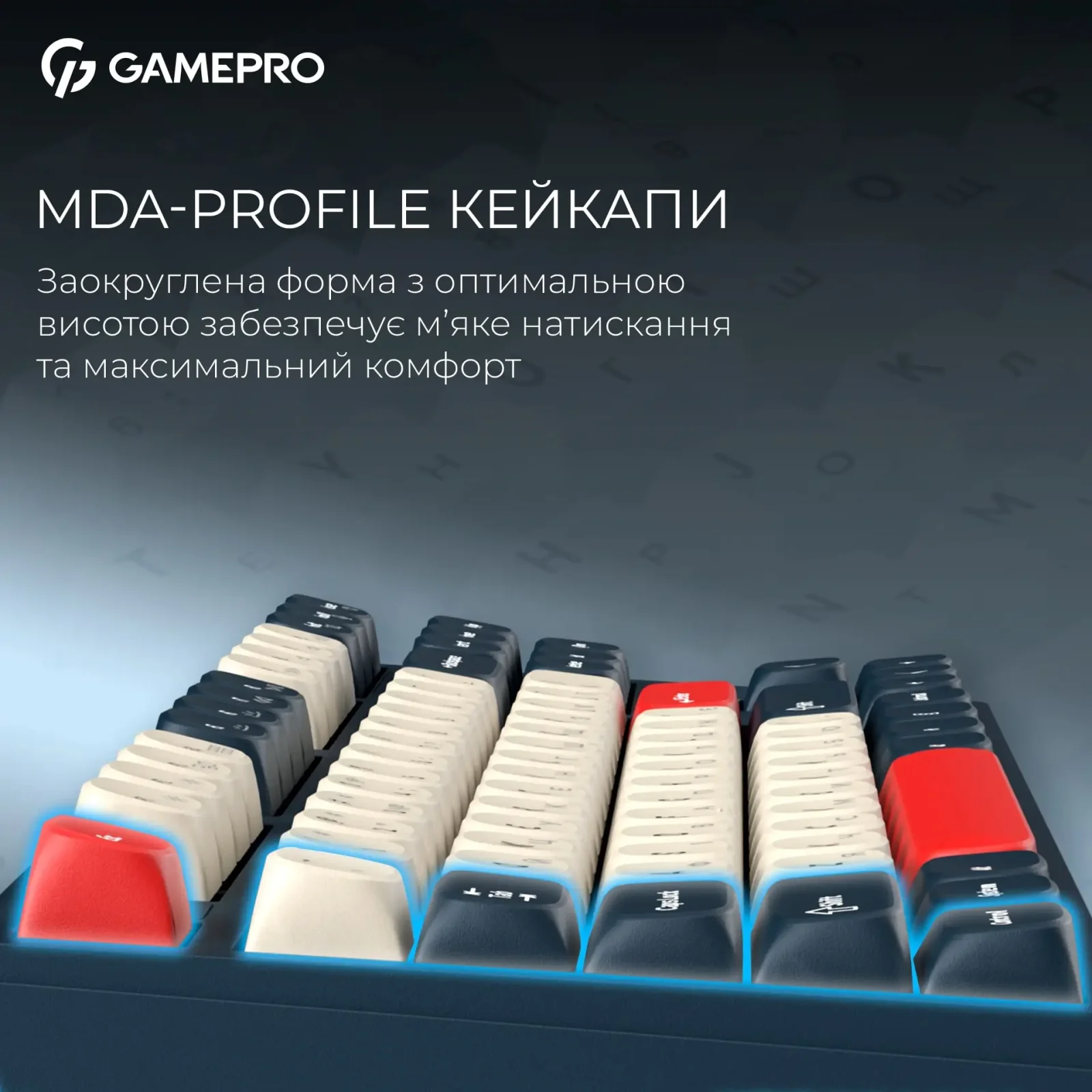 Клавіатура бездротова GamePro Asgard Ragnar Keychron Super Red Switch Blue (MK285BL) UA