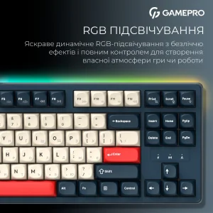 Клавіатура бездротова GamePro Asgard Ragnar Keychron Super Red Switch Blue (MK285BL) UA