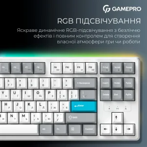 Клавіатура бездротова GamePro Asgard Ragnar Keychron Super Red Switch White (MK285WH) UA