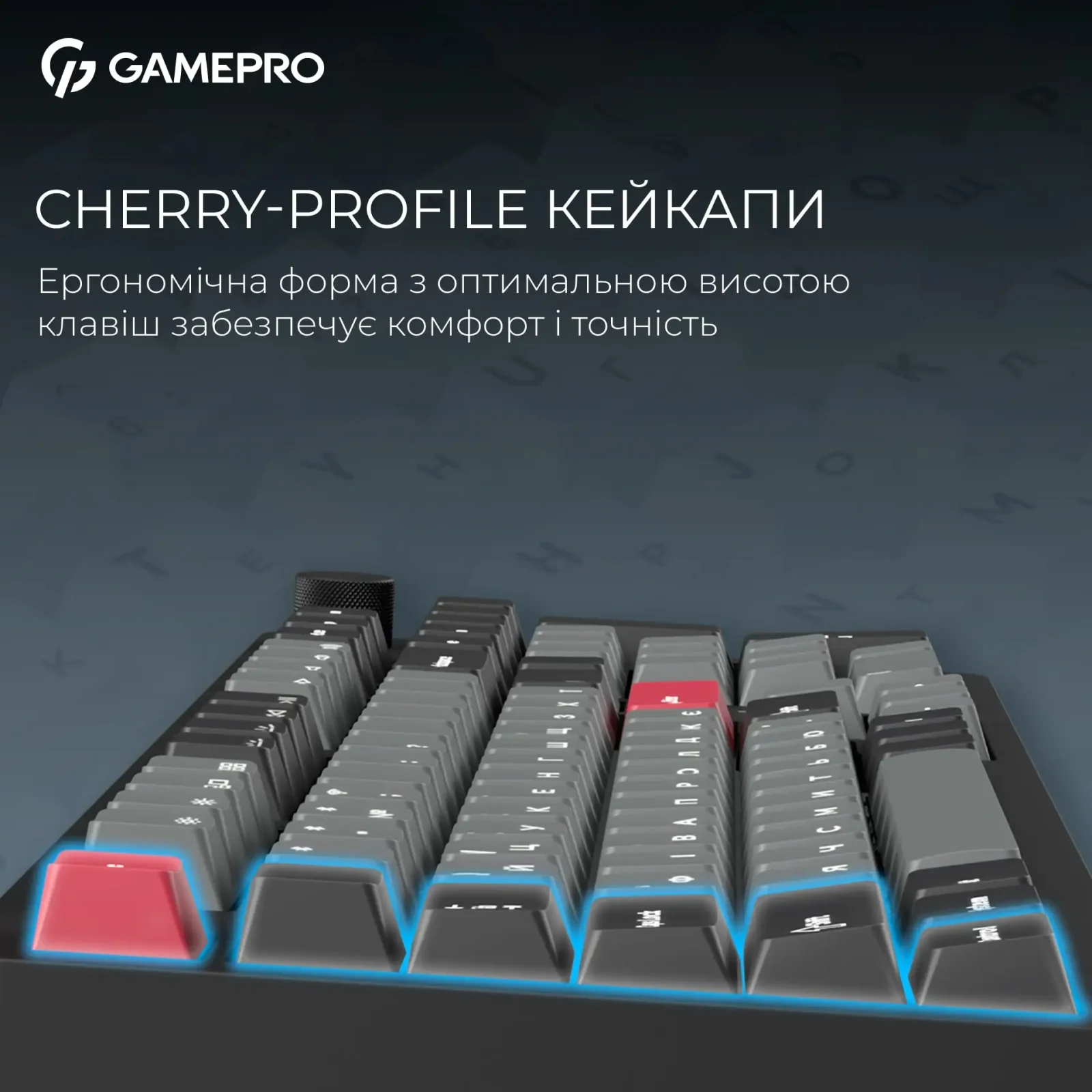 Клавиатура беспроводная GamePro Asgard Drakkar Keychron Super Red Switch Black (MK305BK) UA