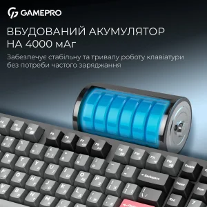 Клавиатура беспроводная GamePro Asgard Drakkar Keychron Super Red Switch Black (MK305BK) UA