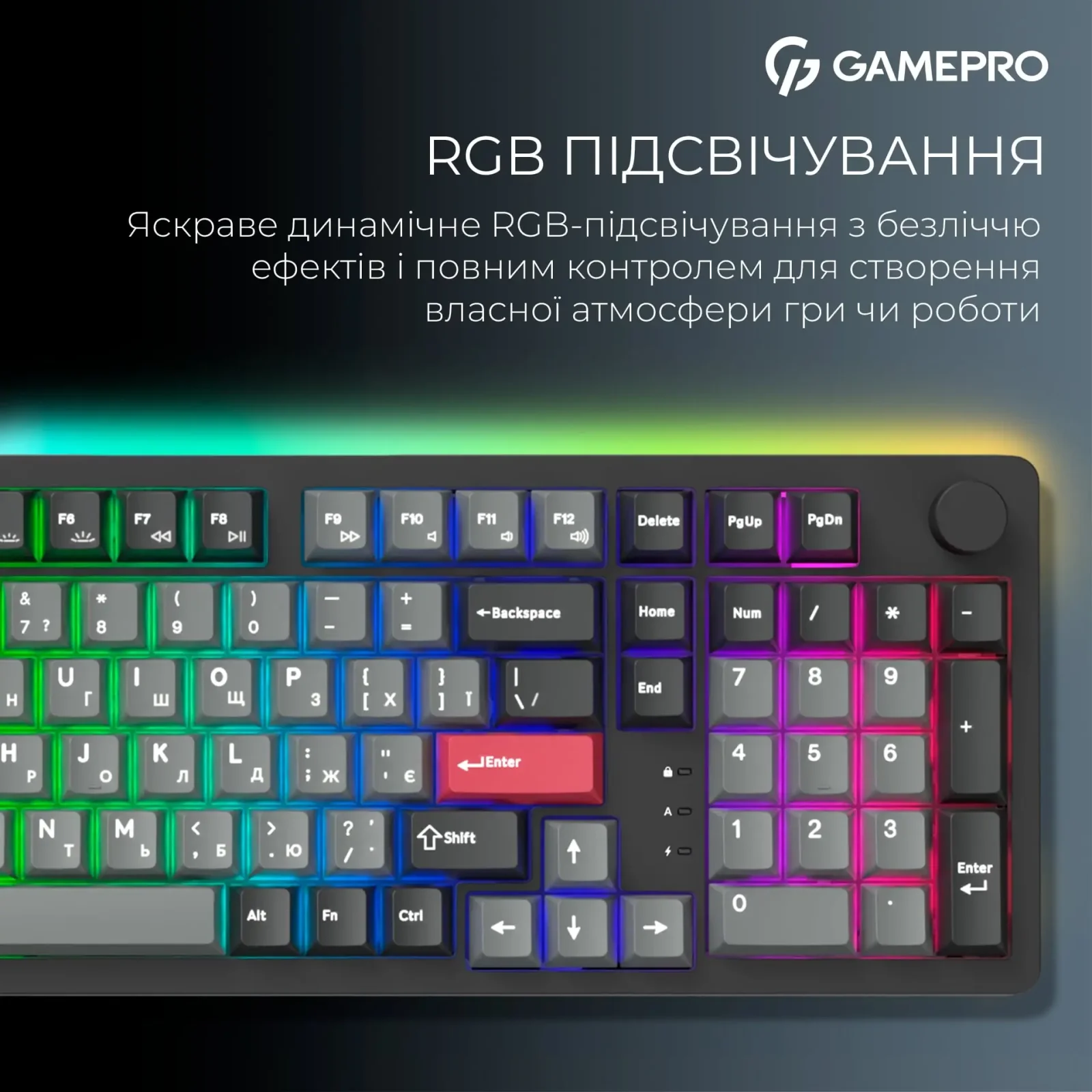 Клавиатура беспроводная GamePro Asgard Drakkar Keychron Super Red Switch Black (MK305BK) UA
