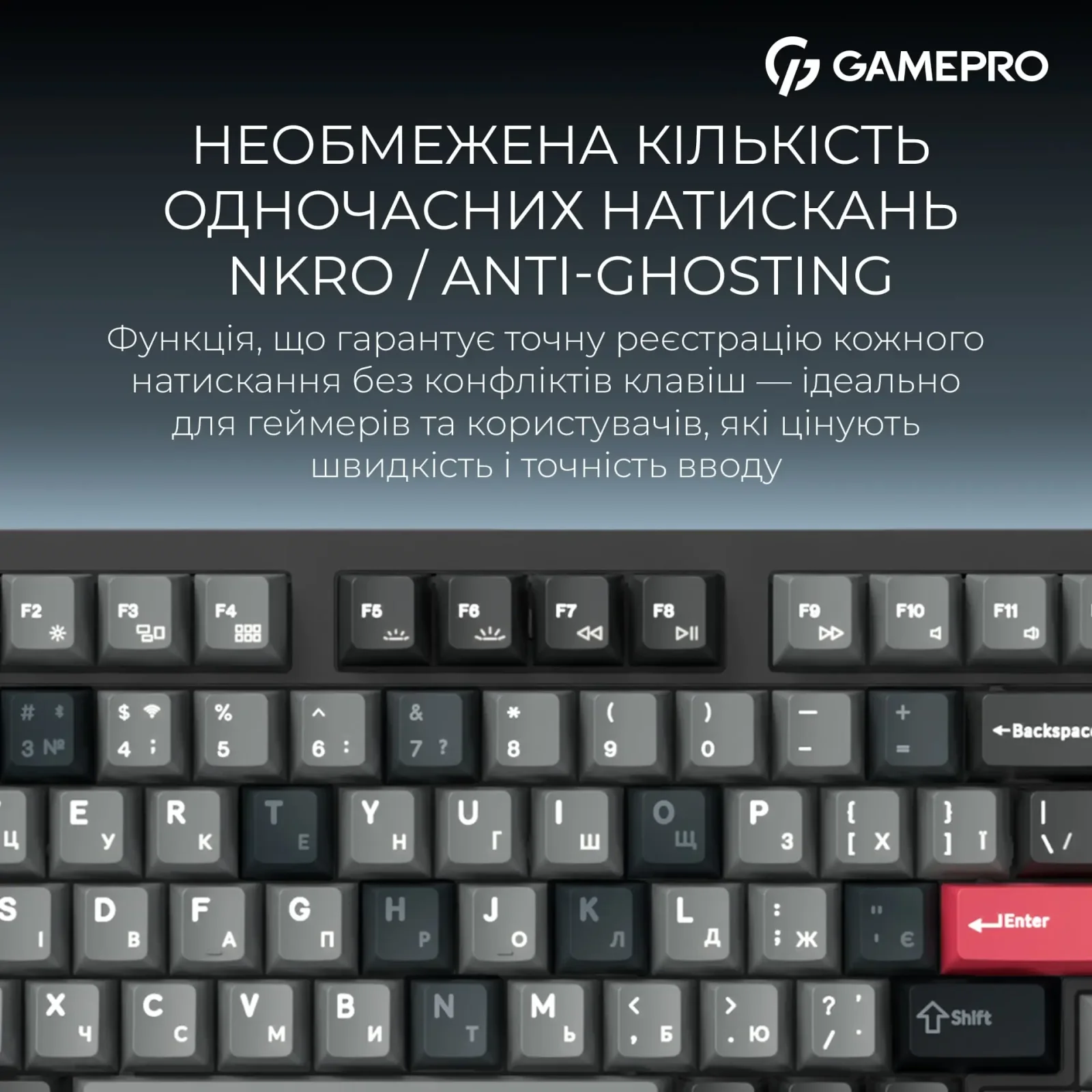 Клавиатура беспроводная GamePro Asgard Drakkar Keychron Super Red Switch Black (MK305BK) UA