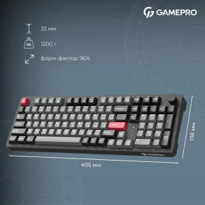 Клавиатура беспроводная GamePro Asgard Drakkar Keychron Super Red Switch Black (MK305BK) UA