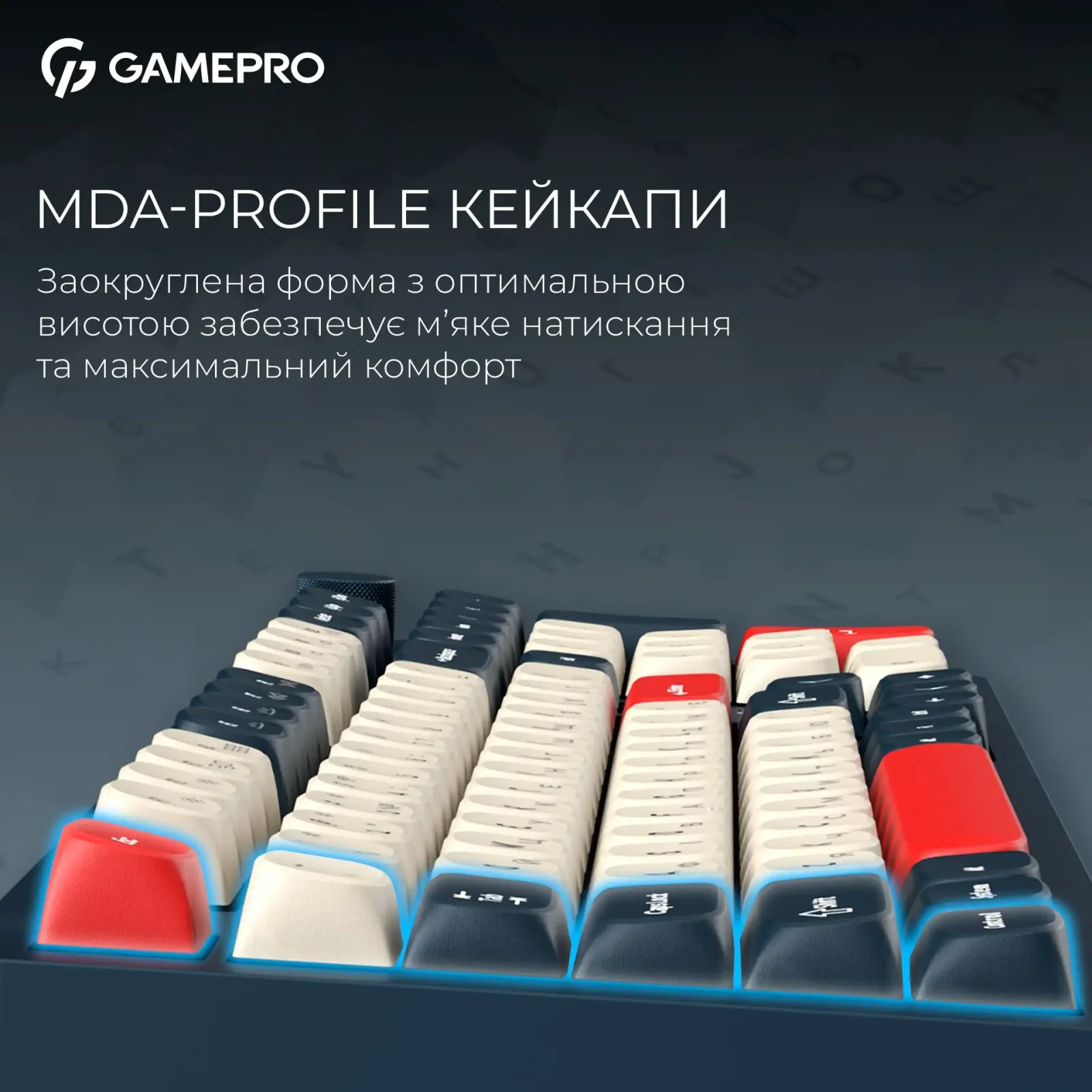 Клавиатура беспроводная GamePro Asgard Drakkar Keychron Super Red Switch Blue (MK305BL) UA