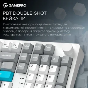 Клавіатура бездротова GamePro Asgard Drakkar Keychron Super Red Switch White (MK305WH) UA
