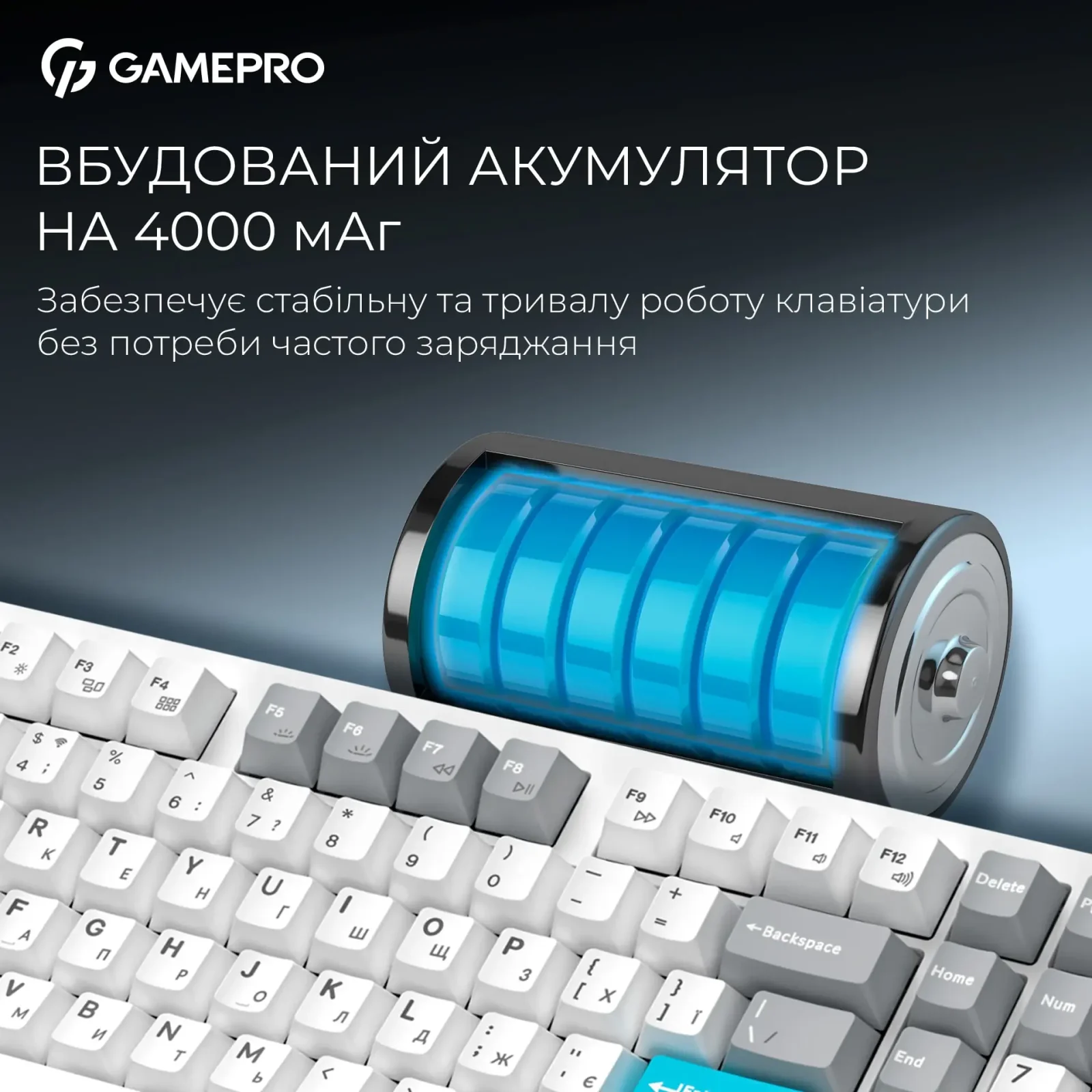 Клавіатура бездротова GamePro Asgard Drakkar Keychron Super Red Switch White (MK305WH) UA