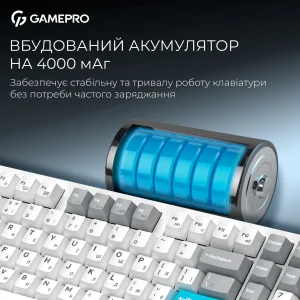 Клавіатура бездротова GamePro Asgard Drakkar Keychron Super Red Switch White (MK305WH) UA