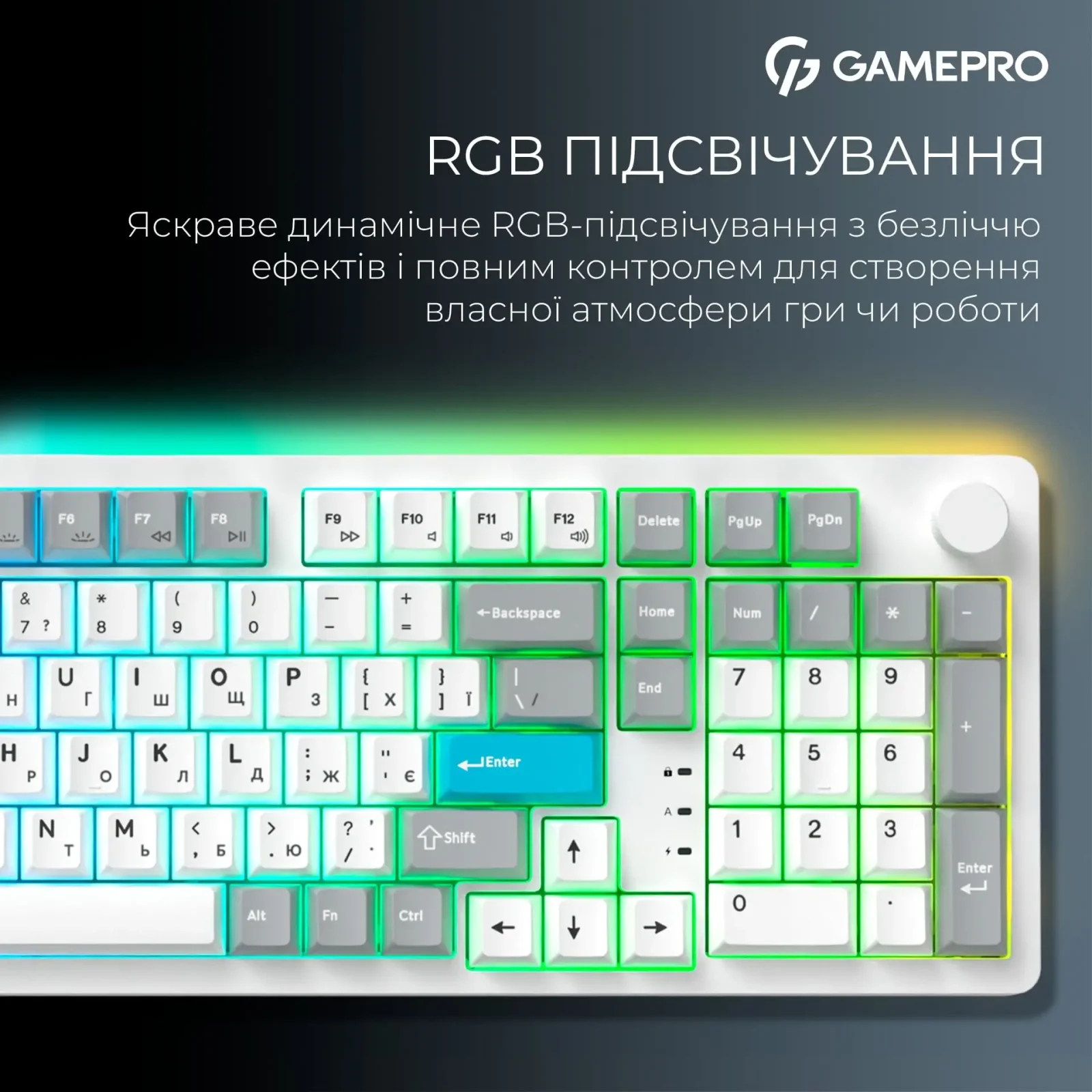 Клавіатура бездротова GamePro Asgard Drakkar Keychron Super Red Switch White (MK305WH) UA